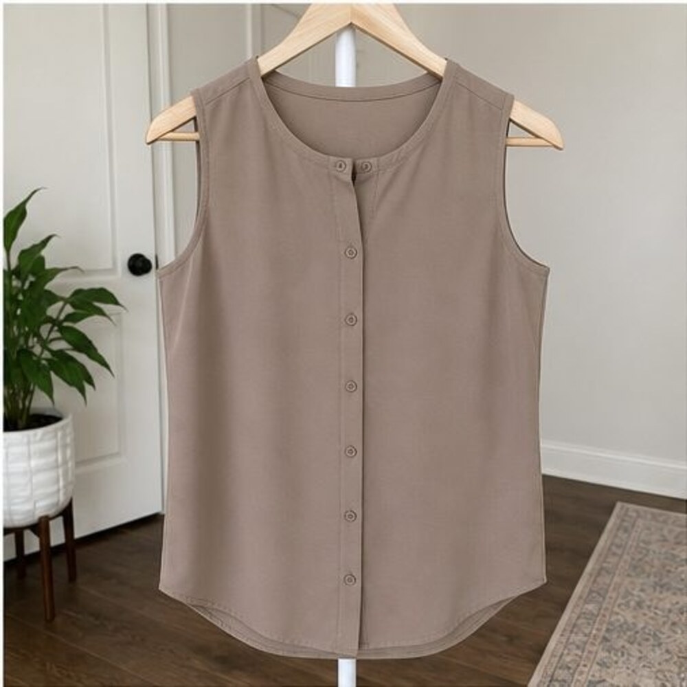 Taupe Puff Sleeve Top